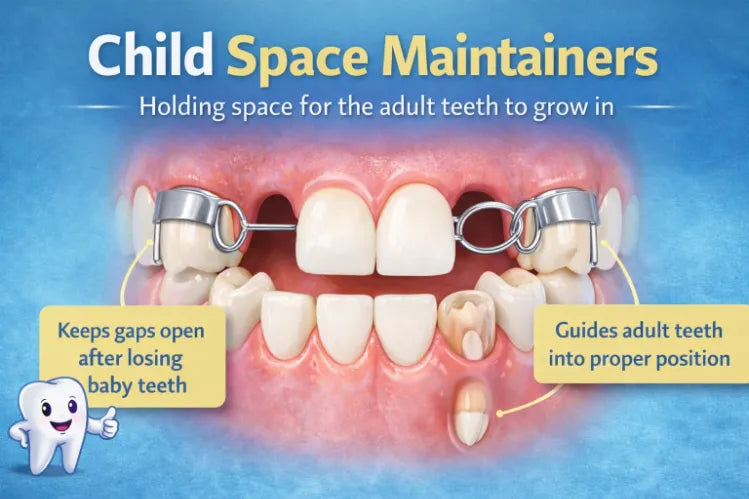 Penyelenggara ruang kanak-kanak digunakan untuk mengekalkan ruang untuk gigi kekal selepas kehilangan gigi awal.